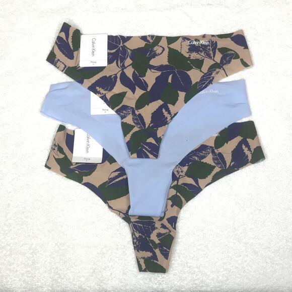Calvin Klein Invisibles Thong Panty Floral set 3 - Picture 2 of 4